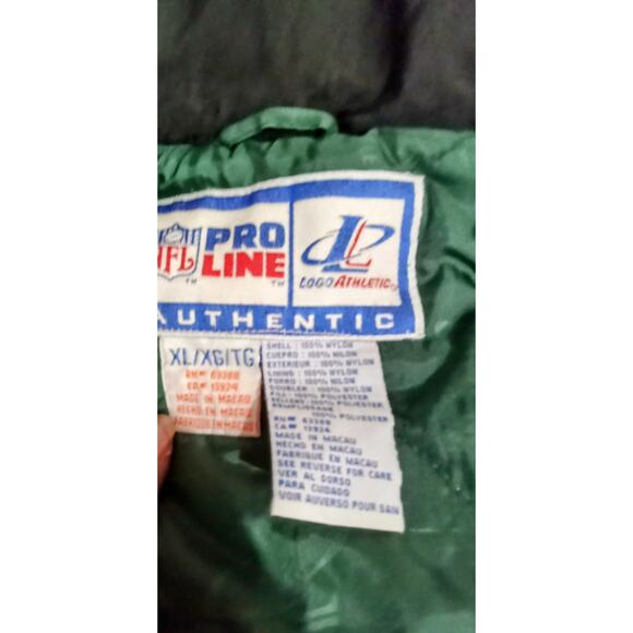 Vintage 90s Pro Line Logo 7 Green Bay Packers Parka Jacket Diamond Hood Y2K - Picture 13 of 16
